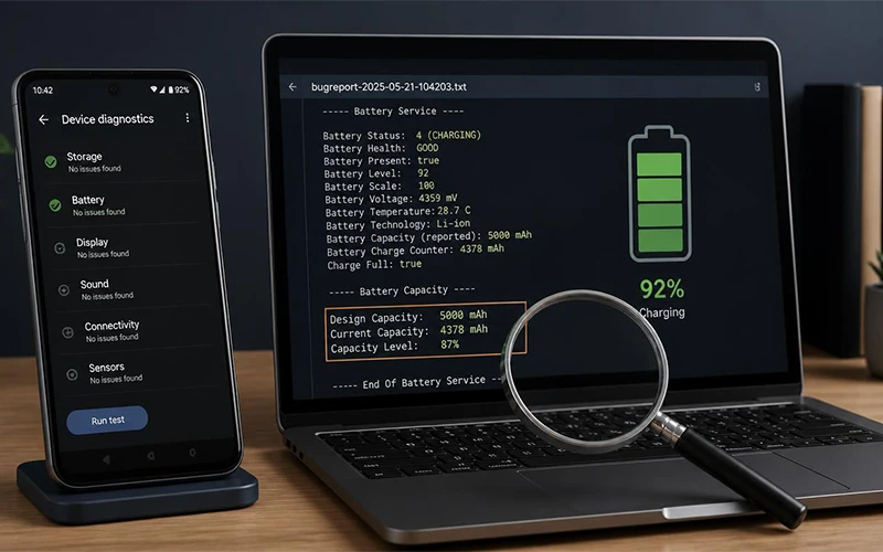 how to check battery health on android