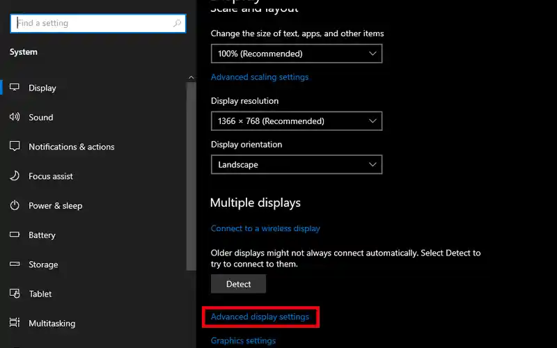 how to check laptop screen refresh rate