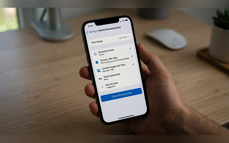 how to clear browser cache on iphone