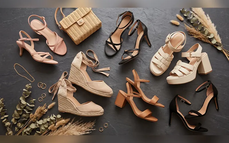 types of sandals heels