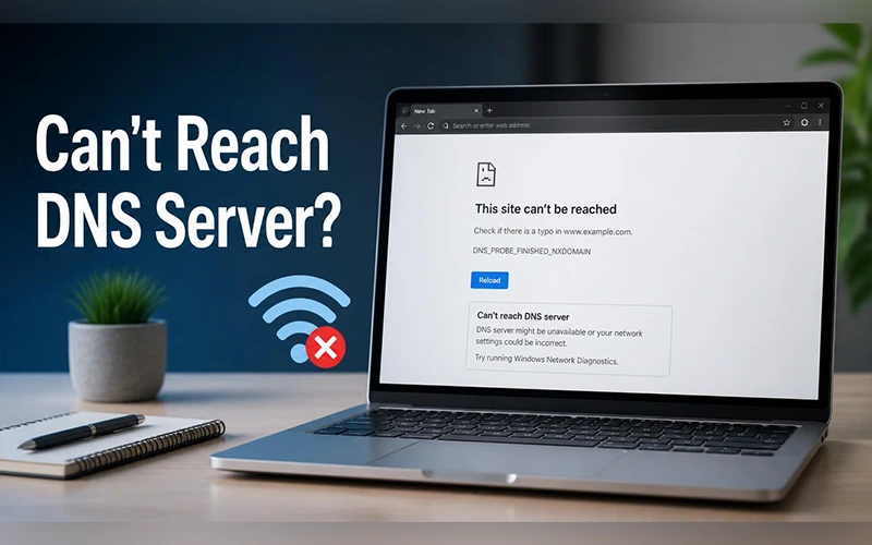 can't reach dns server